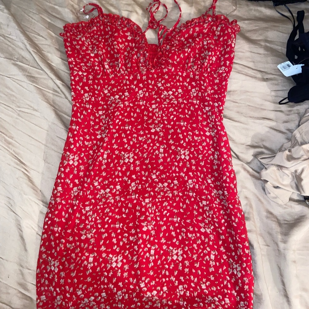 Windsor Fashion Apparel Red Floral Mini Dress